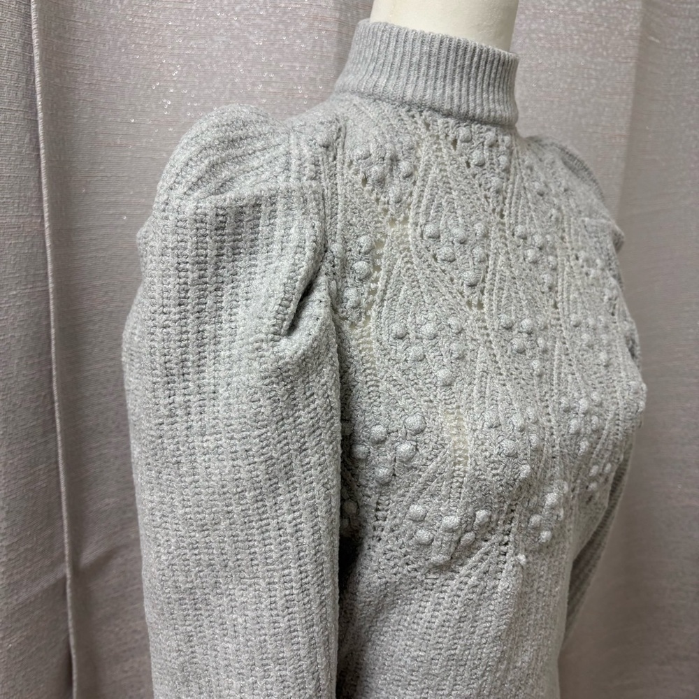 a new day Women’s Gray puff sleeve Sweater Pullover Size XS Cozy Knit, Preppy - Picture 4 of 10